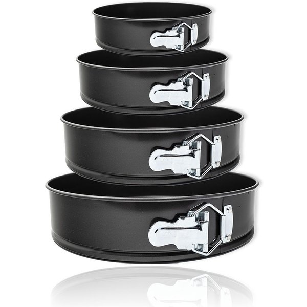 mixed24 Backform 4er Set Springformen, (4er Set 4-tlg), inkl. 1x Teigschaber Kuchenform Rundform Blechform