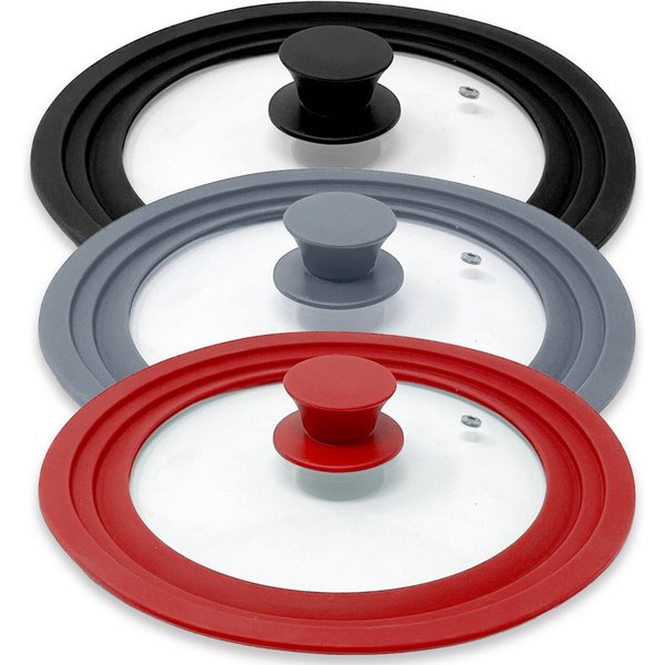 mixed24 Pfannendeckel 2er Set Silikon Topfdeckel Universalgröße 20-22-24cm und 26-28-20cm