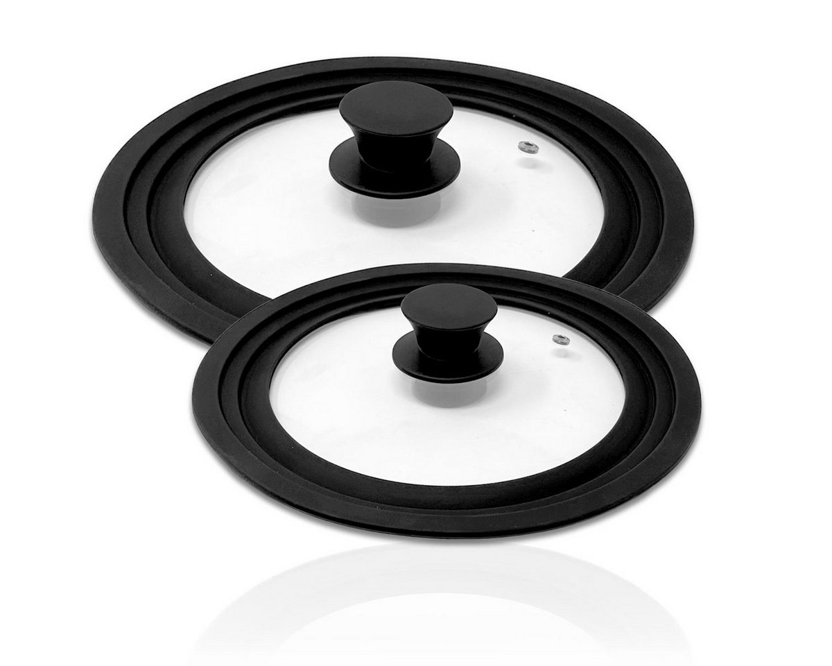 mixed24 Pfannendeckel 2er Set Silikon Topfdeckel Universalgröße 20-22-24cm und 26-28-20cm – Bild 2 von 3