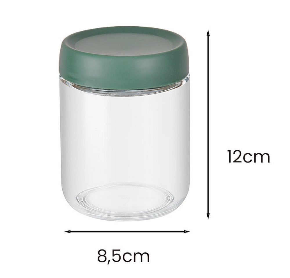 mixed24 Vorratsglas 4er Set Einmachgläser inkl. 12x Etiketten, 1x Stift, (4-tlg), bunte Deckel, sicherer Schraubdeckelverschluss – Bild 3 von 3