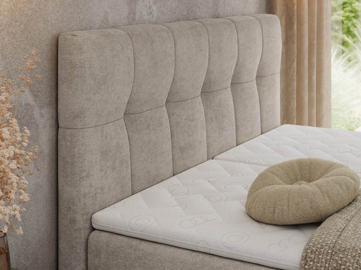 MKS MEBLE Boxspringbett VITTORIA (Set, Packung, Elektrisches Bett, Kopfteil, Topper T25/Visco, 7 Härtezonen), Boxspringbett, Elektrisch verstellbare, Multipocke – Bild 4 von 5