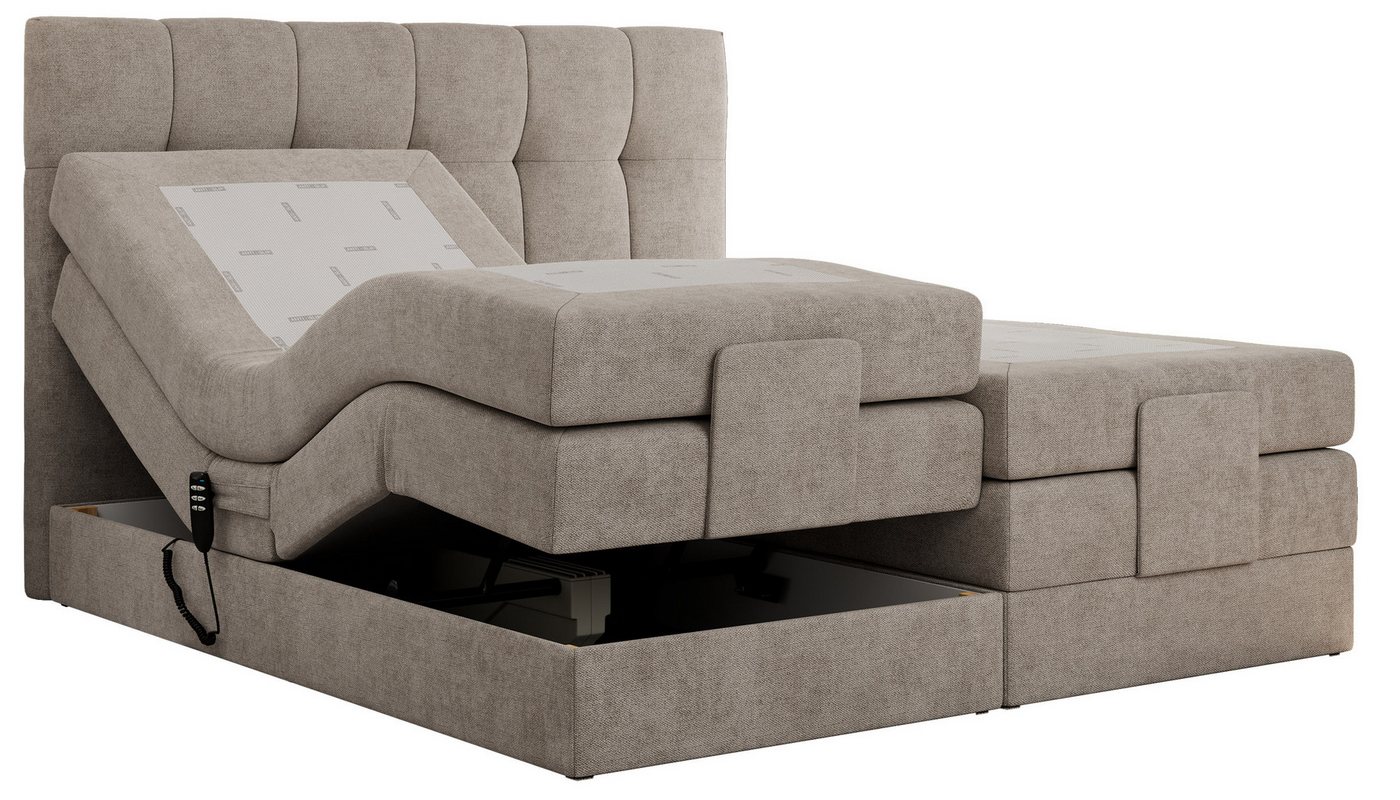 MKS MEBLE Boxspringbett VITTORIA (Set, Packung, Elektrisches Bett, Kopfteil, Topper T25/Visco, 7 Härtezonen), Boxspringbett, Elektrisch verstellbare, Multipocke – Bild 5 von 5