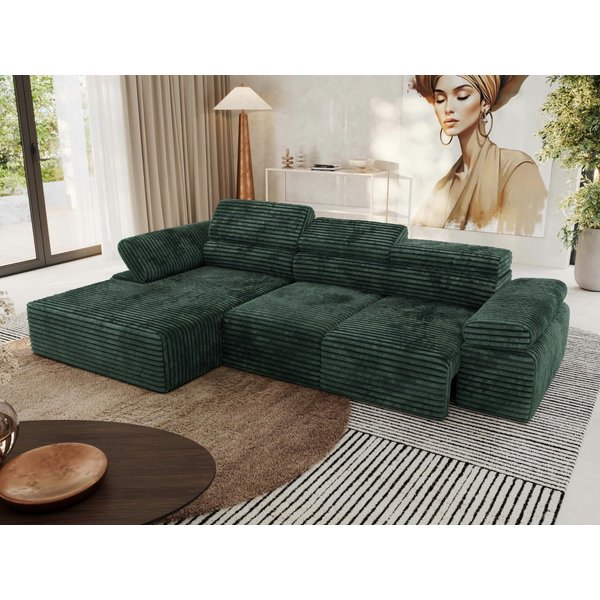 MKS MEBLE Ecksofa RILASSO L, Set, moderne Ecksofa, Wellenfedern, Polyurethanschaum, Ecksofa elektrisch, L-Form, Sitztiefenverstellung, Relaxfunktion