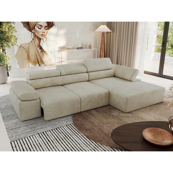 MKS MEBLE Ecksofa RILASSO L, Set, moderne Ecksofa, Wellenfedern, Polyurethanschaum, Ecksofa elektrisch, L-Form, Sitztiefenverstellung, Relaxfunktion