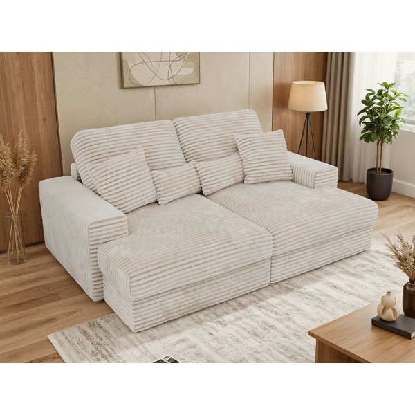 MKS MÖBEL Big-Sofa ANERA, 3-Sitzer sofa, mit großer Sitztiefe und elastischen Polstergurten