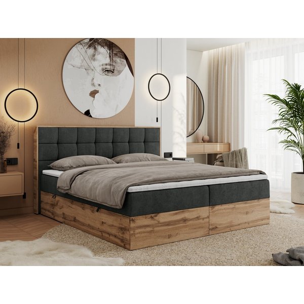 MKS MÖBEL Boxbett ALBERO 1 (Boxspringbett - Set, Packung, Topper T25/Visco, Stauraum, Matratzen, Bettkästen, T30-Schaum), Doppelbett, Multipocket-Matratzen, Möb