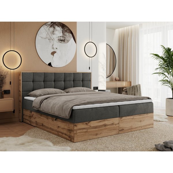 MKS MÖBEL Boxbett ALBERO 1 (Boxspringbett - Set, Packung, Topper T25/Visco, Stauraum, Matratzen, Bettkästen, T30-Schaum), Doppelbett, Multipocket-Matratzen, Möb