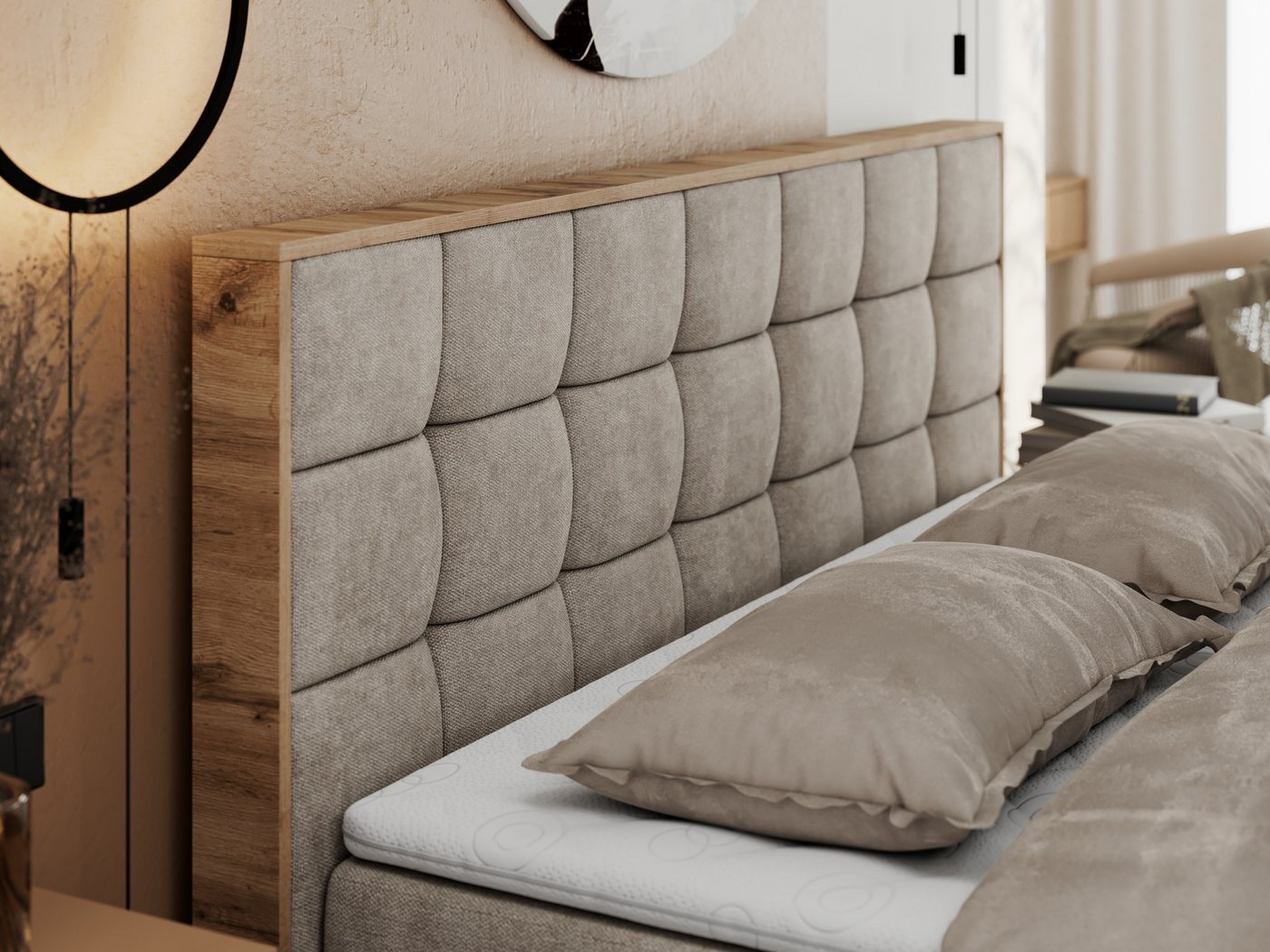 MKS MÖBEL Boxbett ALBERO 1 (Boxspringbett - Set, Packung, Topper T25/Visco, Stauraum, Matratzen, Bettkästen, T30-Schaum), Doppelbett, Multipocket-Matratzen, Möb – Bild 5 von 5