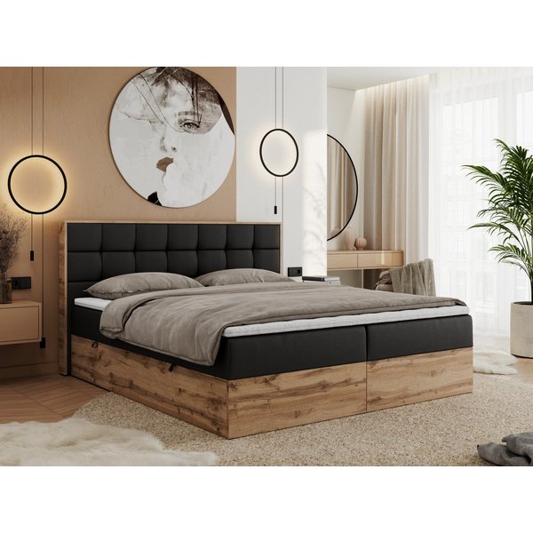 MKS MÖBEL Boxbett ALBERO 1 (Boxspringbett - Set, Packung, Topper T25/Visco, Stauraum, Matratzen, Bettkästen, T30-Schaum), Doppelbett, Multipocket-Matratzen, Möb