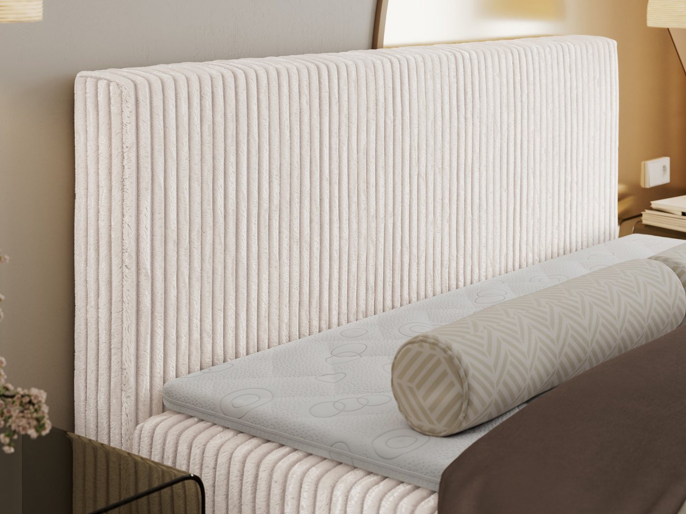 MKS MÖBEL Boxbett TILIANO (Boxspringbett - Set, packung, Gepolstertes Kopfteil, Visco-Topper, Polsterbett, T30-Schaum), Doppelbett, Multipocket-Matratzen, Zwei  – Bild 5 von 5