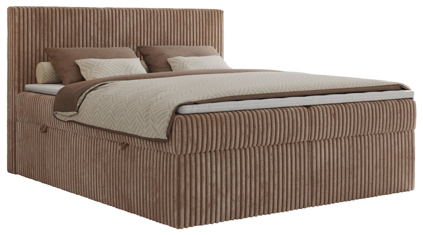 MKS MÖBEL Boxbett TILIANO (Boxspringbett - Set, packung, Gepolstertes Kopfteil, Topper T25, Polsterbett, T30-Schaum), Doppelbett, Multipocket-Matratzen, Zwei Be – Bild 2 von 5