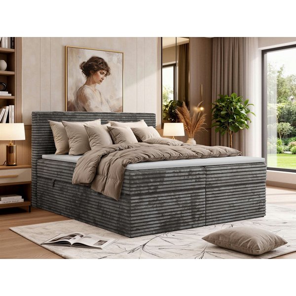 MKS MÖBEL Boxbett TILION (Boxspringbett - Set, Packung, Gepolstertes Kopfteil, Topper T25, Polsterbett, T30-Schaum), Doppelbett, Multipocket-Matratzen, Zwei Bet