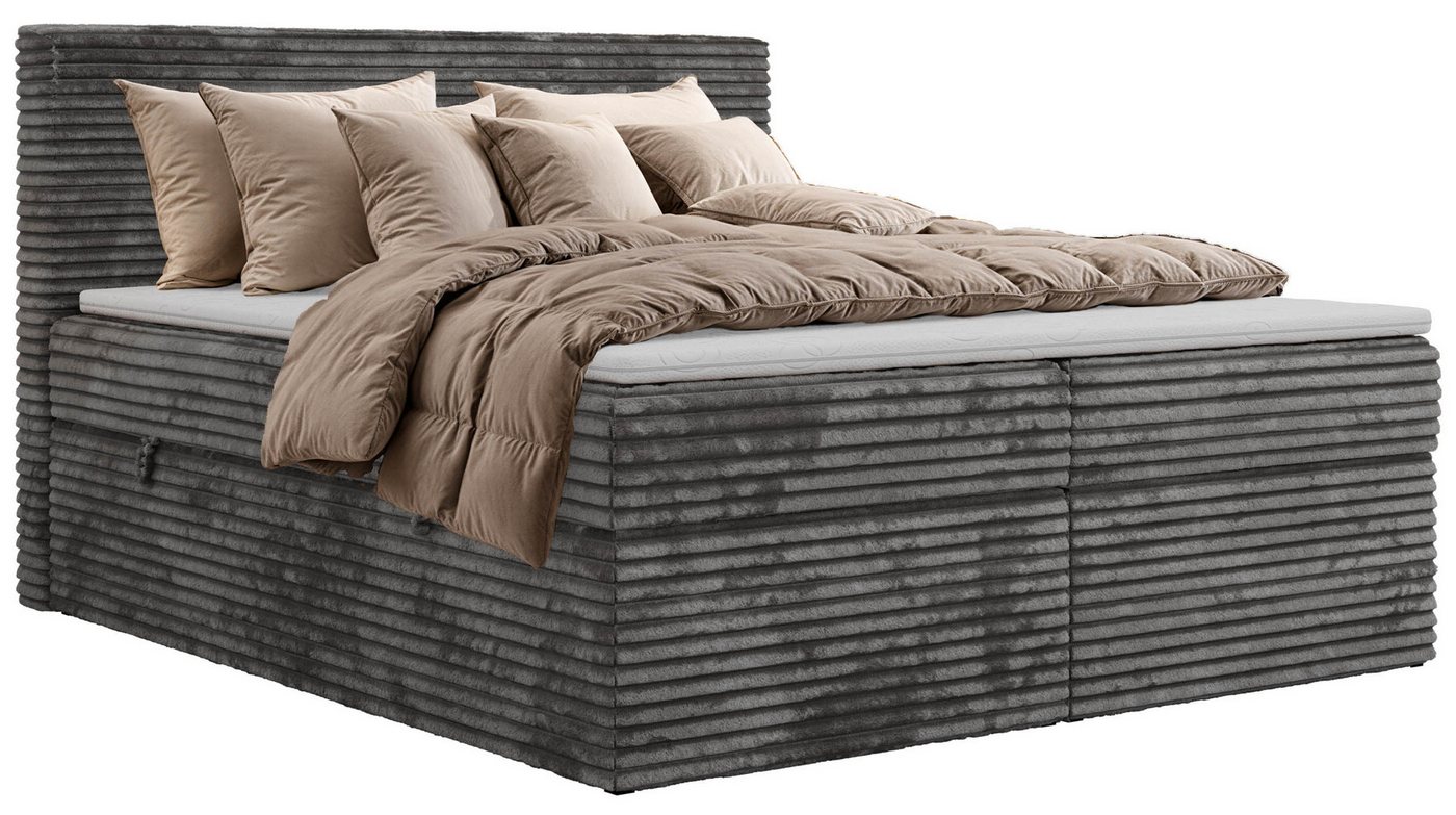 MKS MÖBEL Boxbett TILION (Boxspringbett - Set, Packung, Gepolstertes Kopfteil, Topper T25, Polsterbett, T30-Schaum), Doppelbett, Multipocket-Matratzen, Zwei Bet – Bild 2 von 5