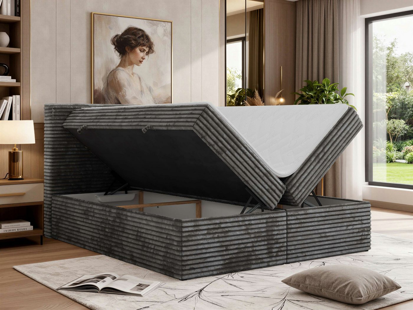 MKS MÖBEL Boxbett TILION (Boxspringbett - Set, Packung, Gepolstertes Kopfteil, Topper T25, Polsterbett, T30-Schaum), Doppelbett, Multipocket-Matratzen, Zwei Bet – Bild 5 von 5