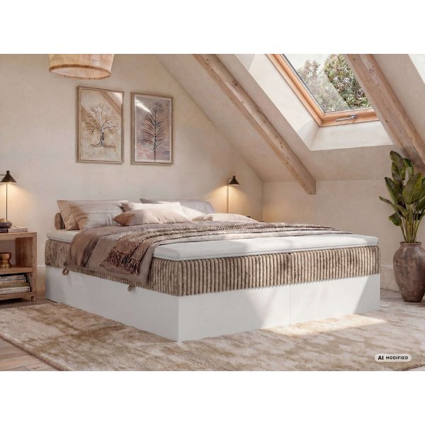 MKS MÖBEL Boxbett TRAVIT ZERO (Boxspringbett - Ser, Bett, Polsterbett mit integrierten Matratzen, 2 Bettkästen, H3/H4), Topper T25 oder Visco optional, ohne Kop
