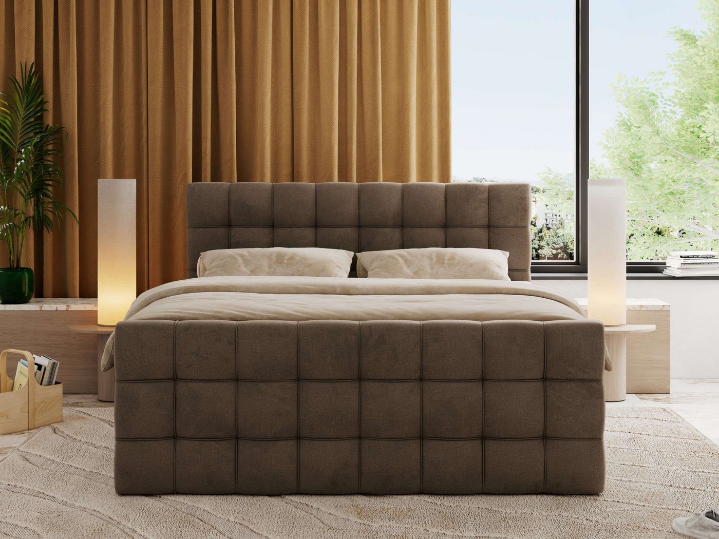 MKS MÖBEL Boxspringbett ALTIVO KING DUO (Packung, Set, Bettkästen, Topper T25/Visco, T30-Schaum, 120-200x200 cm), Doppelbett, Multipocket-Matratzen, Boxspringbe – Bild 4 von 5