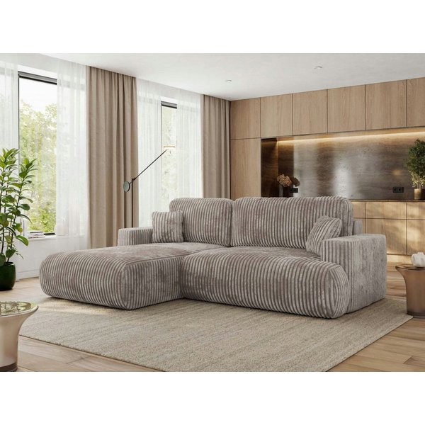 MKS MÖBEL Ecksofa OVO L, Set, mit Schlaffunktion und Bettkasten, DL-Automat, rechts/links wählbar, HR-Schaum & Wellenfedern