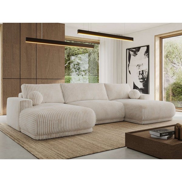 MKS MÖBEL Ecksofa RINA U, Set, Sofa mit Schlaffunktion und Bettkasten, DL-Automat, HR-Schaum, Wellenfederung, Schlaffunktion, Bettkasten