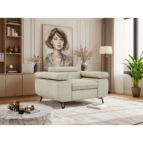MKS MÖBEL Sofa PETER, Set, Einzelsessel mit verstellbaren Armlehnen, 1-Sitzer Sofa, Polstersessel