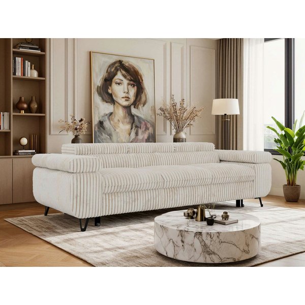 MKS MÖBEL Sofa PETER, 3-Sitzer Sofa, Sofa mit verstellbarer Rückenlehne, Schlaffunktion