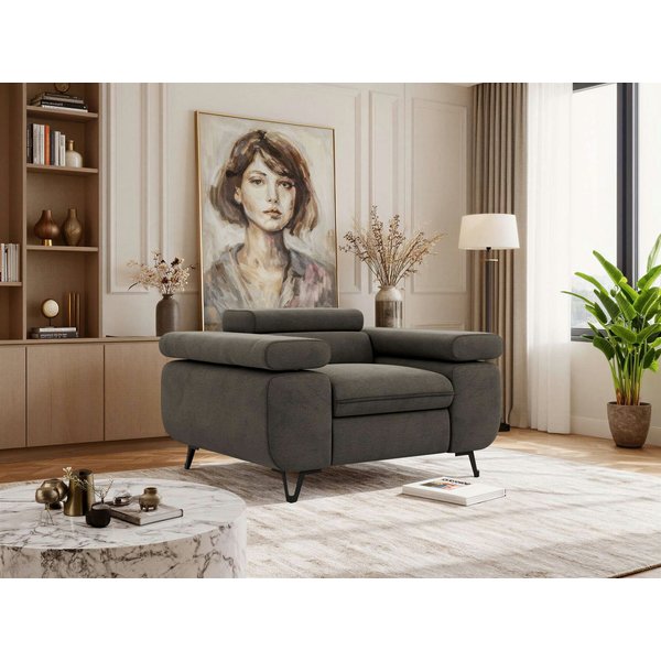 MKS MÖBEL Sofa PETER, Set, Einzelsessel mit verstellbaren Armlehnen, 1-Sitzer Sofa, Polstersessel