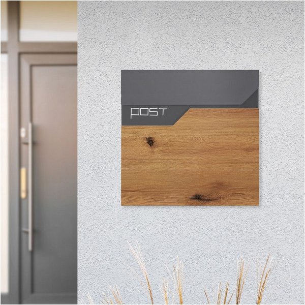 ML-DESIGN Briefkasten Postkasten mit Zeitungsfach, abschließbar 2 Schlüssel, Wandmontage, Mailbox Wandbriefkasten mit Zeitungsrolle für Wandmontage