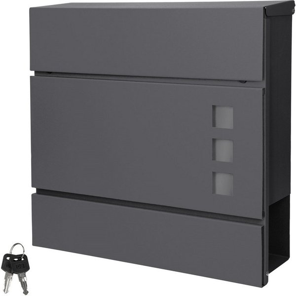 ML-DESIGN Briefkasten Wandbriefkasten Postkasten Design Briefkastenanlage Postbox Mailbox, Standbriefkasten mit Zeitungsfach Schloss und 2 Schlüssel aus Stahl
