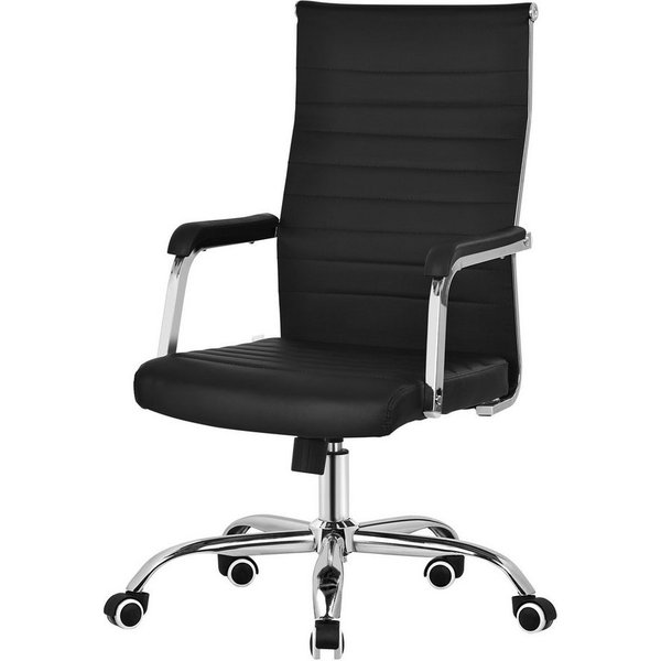ML-DESIGN Bürostuhl Schreibtischstuhl ergonomisch mit Armlehnen Wippfunktion 360° drehbar, Computerstuhl Schwarz mit Rollen Gaming-Stuhl Drehstuhl Chefsessel