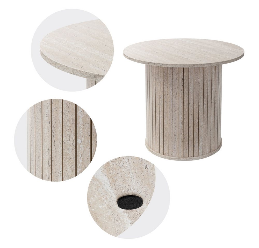 ML-DESIGN Couchtisch Beistelltisch Kaffeetisch Wohnzimmertisch für Tee Moderner runder Stil, Sofatisch mit überstehender Tischplatte Ø60x50cm ideal für Wohnzimm – Bild 4 von 5