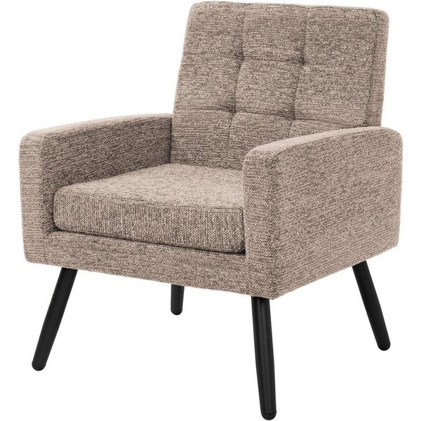 ML-DESIGN Loungesessel Sessel Wohnzimmer, Relaxsessel mit Armlehnen, Fernsehsessel Lesesessel, Polstersessel bis 150 kg, Stahlbeinen, 66,5 x 80 x 63,5 cm, Braun