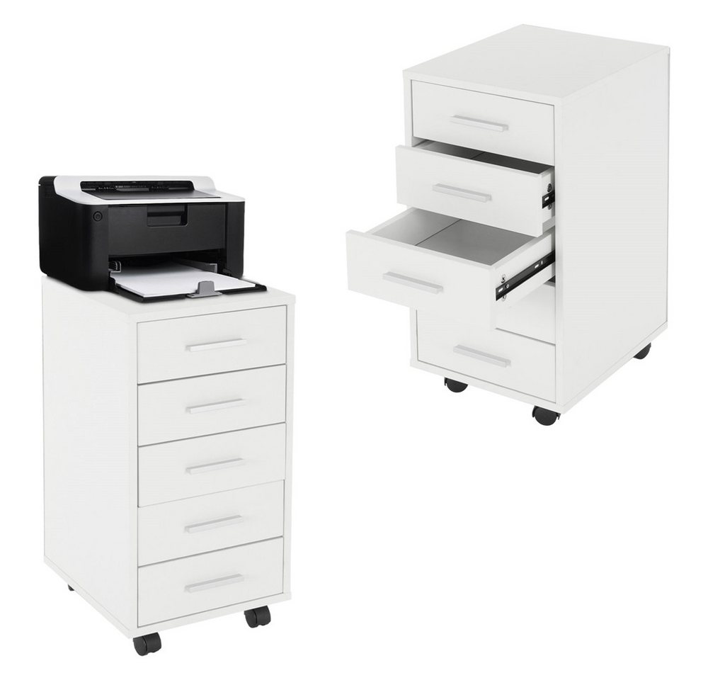 ML-DESIGN Rollcontainer Schubladenschrank mobiler Aktenschrank Büroschrank mit 5 Schubladen, (2 St), 2x Rollschrank 33x38x63,5 cm Bürocontainer Lagerschrank für – Bild 5 von 5