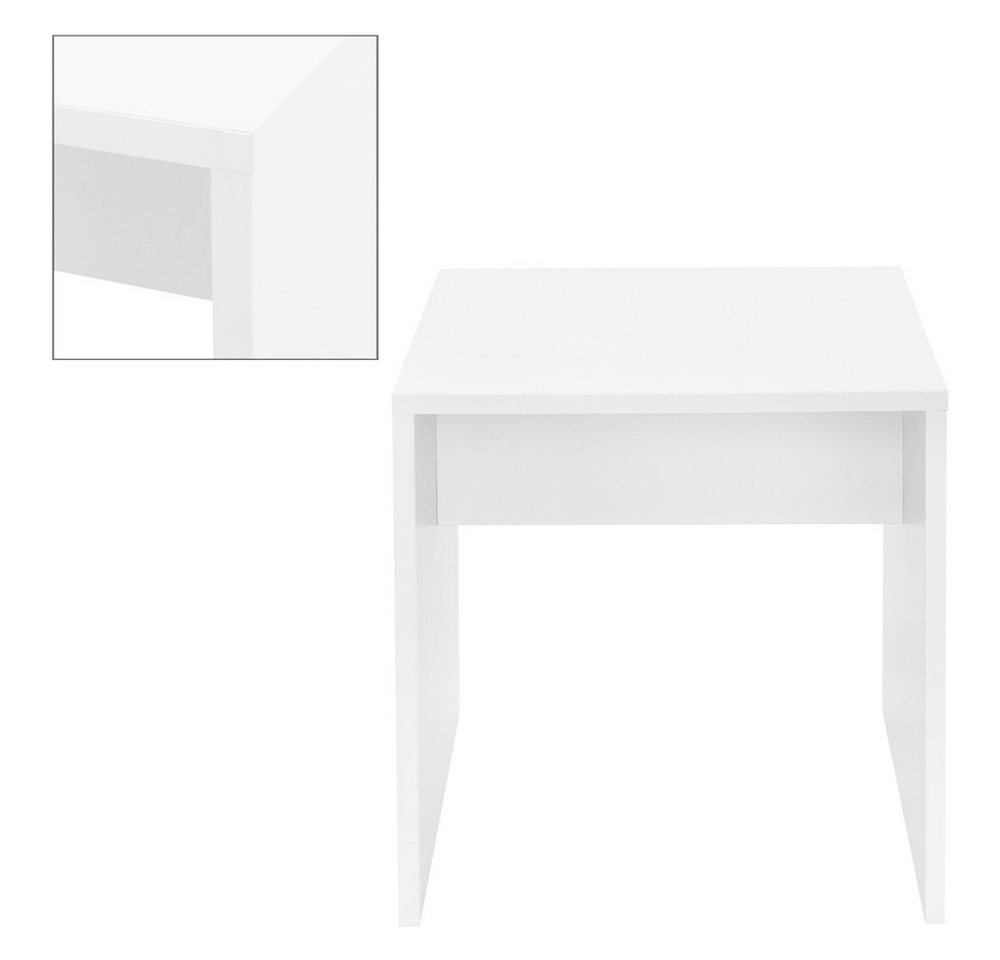 ML-DESIGN Schminktisch Moderner Polsterhocker im edlen Design hoher Sitzkomfort, Weiß 40x36x41 cm robust vielseitig einsetzbar Schminkbank aus Holz – Bild 3 von 4