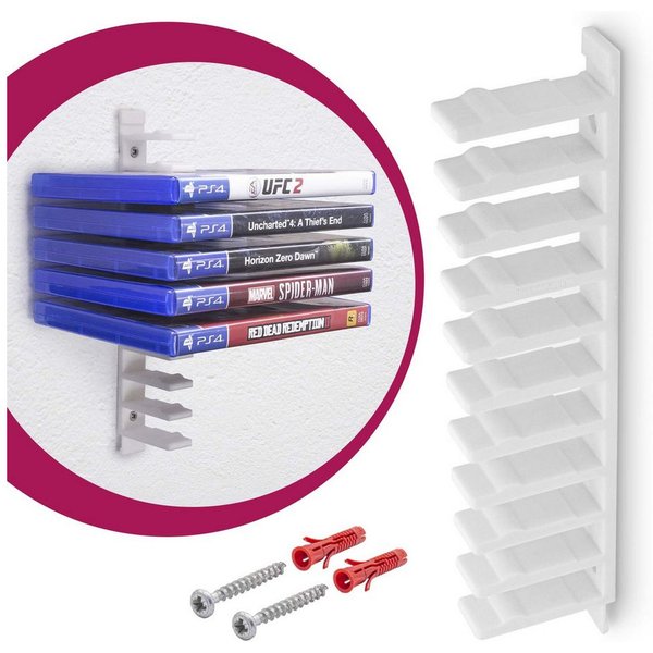 Mobilefox Media-Regal Floating Wandhalterung Blu Ray Halter passend für Sony PS4 PS5