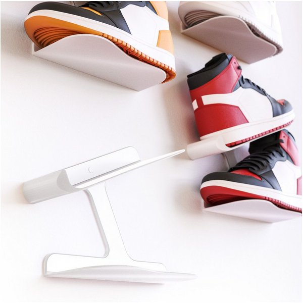 Mobilefox Schuhregal Sneaker Wandhalterung Schuh Regal Wandhalter Schuhablage Weiß 2 Stück, 2-tlg.