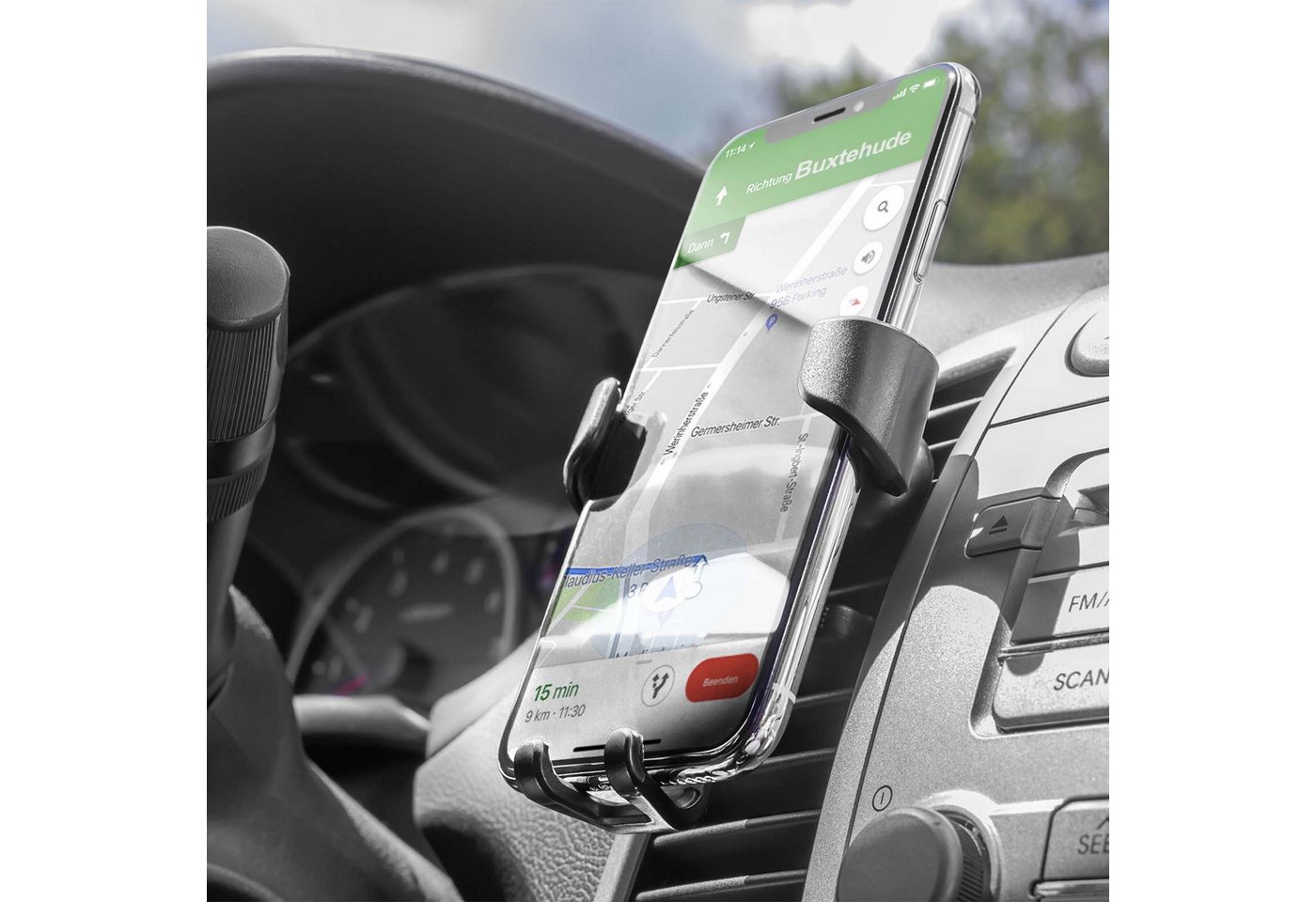 Mobilefox Smartphone-Halterung Universal Auto KFZ Smartphone Handy Halterung Lüftung Automatik – Bild 2 von 5