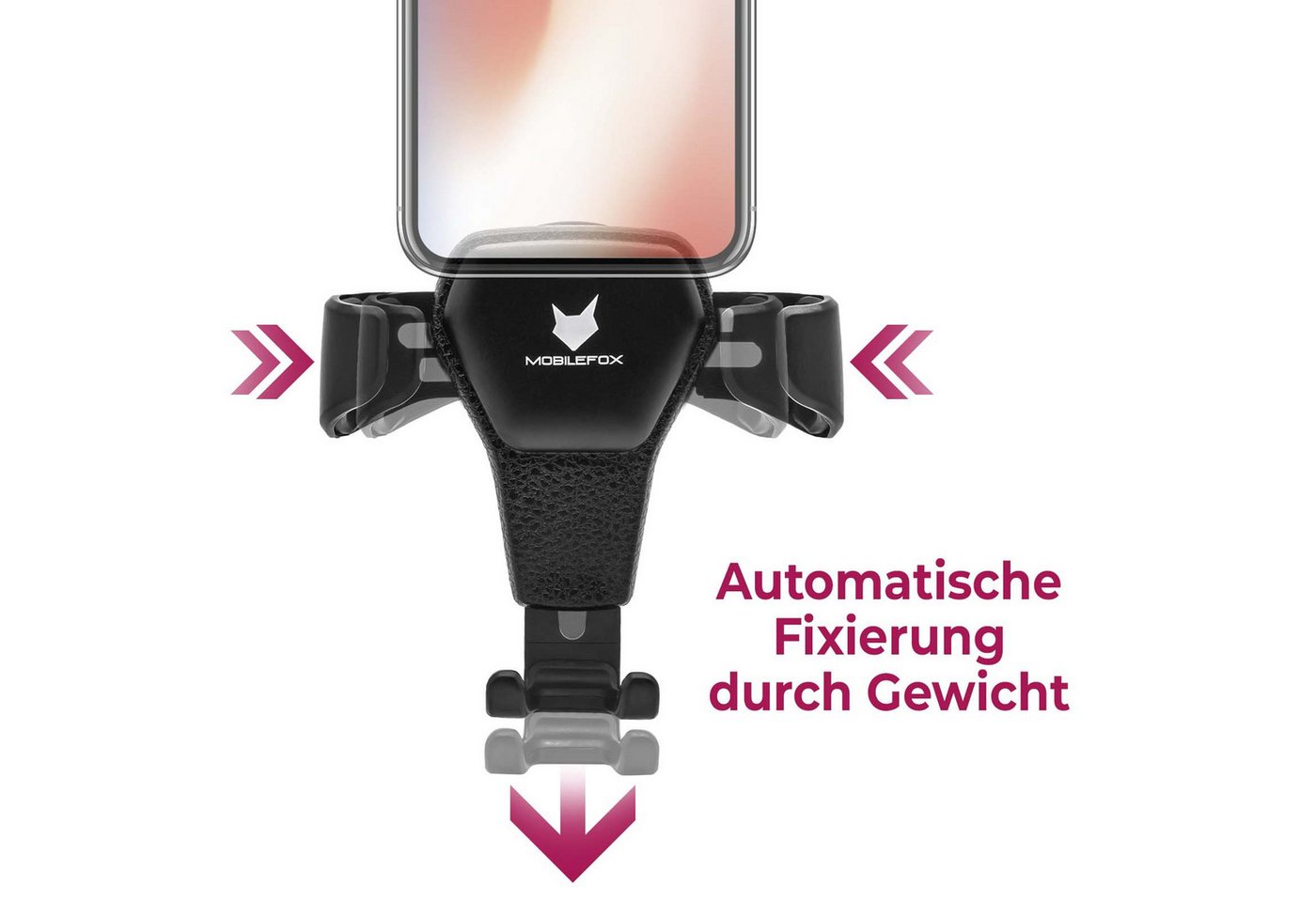 Mobilefox Smartphone-Halterung Universal Auto KFZ Smartphone Handy Halterung Lüftung Automatik – Bild 3 von 5