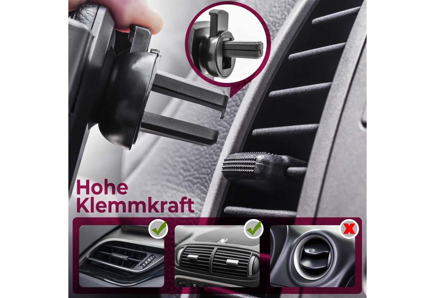Mobilefox Smartphone-Halterung Universal Auto KFZ Smartphone Handy Halterung Lüftung Automatik – Bild 4 von 5