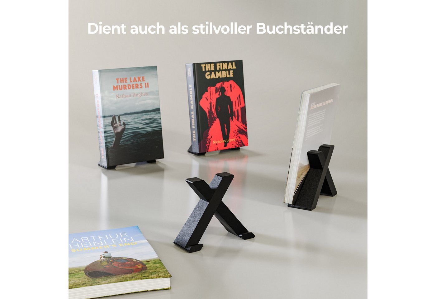 Mobilefox Standhalterung LP Vinyl Ständer Schallplatten Halterung X Form Tischhalter Schwarz – Bild 3 von 5