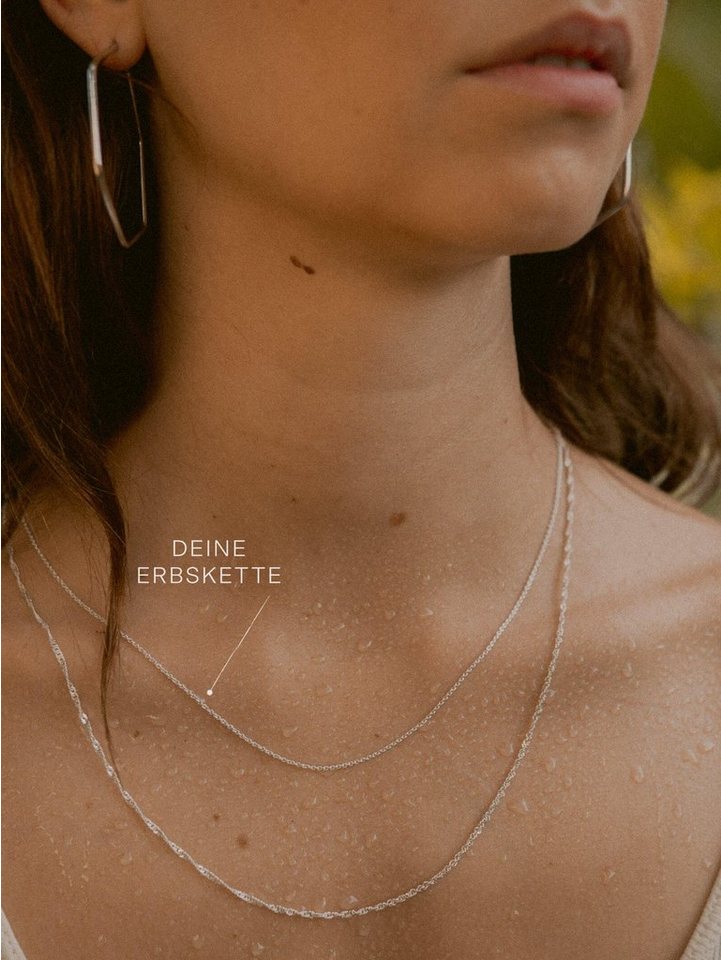 modabilé Silberkette Erbskette TENDER, Damen Halskette 2mm, 38cm, Kette ohne Anhänger aus Sterling Silber 925 – Bild 2 von 5