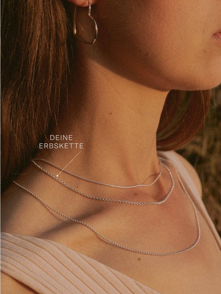 modabilé Silberkette Erbskette TENDER, Damen Halskette 2mm, 38cm, Kette ohne Anhänger aus Sterling Silber 925 – Bild 3 von 5