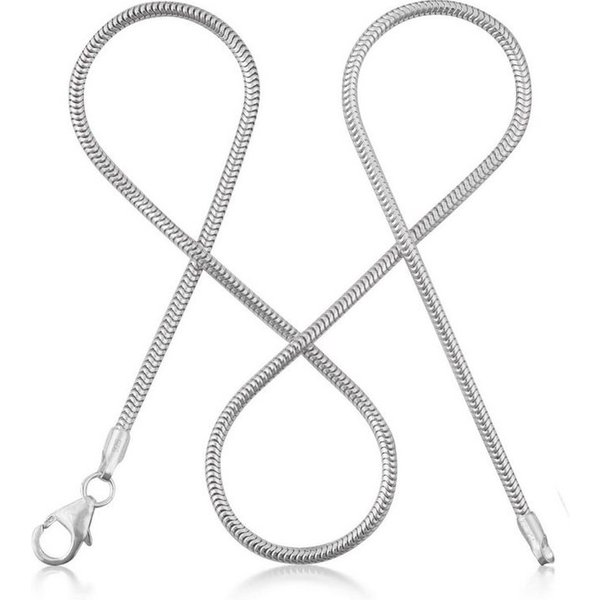 modabilé Silberkette Schlangenkette HEARTFELT, Damen Halskette 1,6mm, 35cm Kette Sterling Silber 925, Made in Germany
