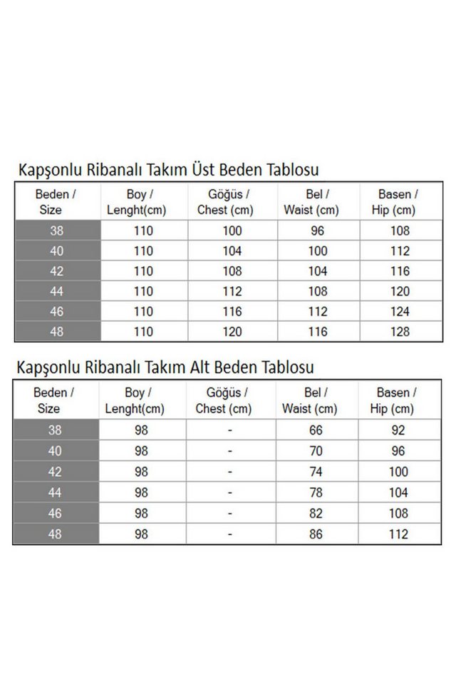 MODAMİHRAM Blusentop Kapuzen-Ripp-Set – Bild 5 von 5
