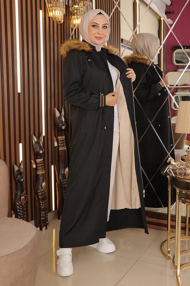 MODAMİHRAM Windbreaker Große Größe Kapuzenrippenjacke – Bild 3 von 5