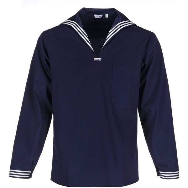 modAS Langarmhemd 1100 Unisex Matrosenhemd Klassisch - Maritimes Langarm-Hemd Großer Kragen