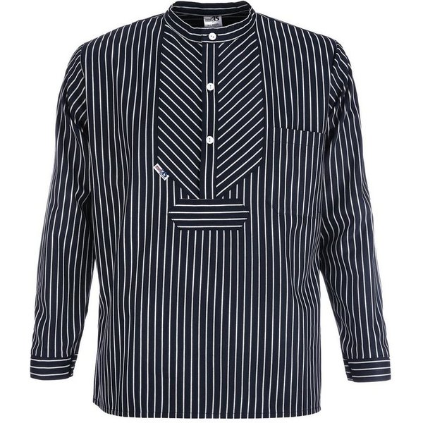 modAS Langarmhemd 8009 Unisex Fischerhemd Basic Line - Finkenwerder Hemd gestreift Baumwolle