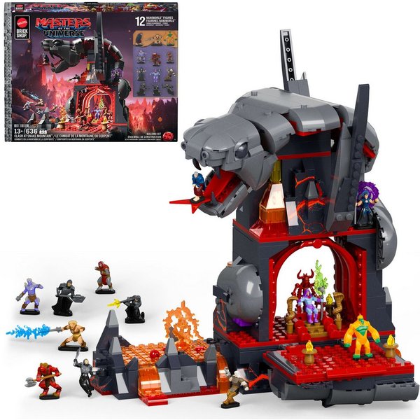 Mattel® Modellbausatz Mattel Brick Shop Master of the Universe - Clash at Snake Mountain, (636-tlg), Bauset