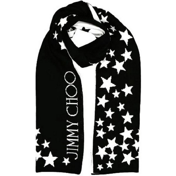 JIMMY CHOO Modeschal Jimmy Choo Damen Schals, Schwarz/Weiß Stern Muster., Feinstrickschal