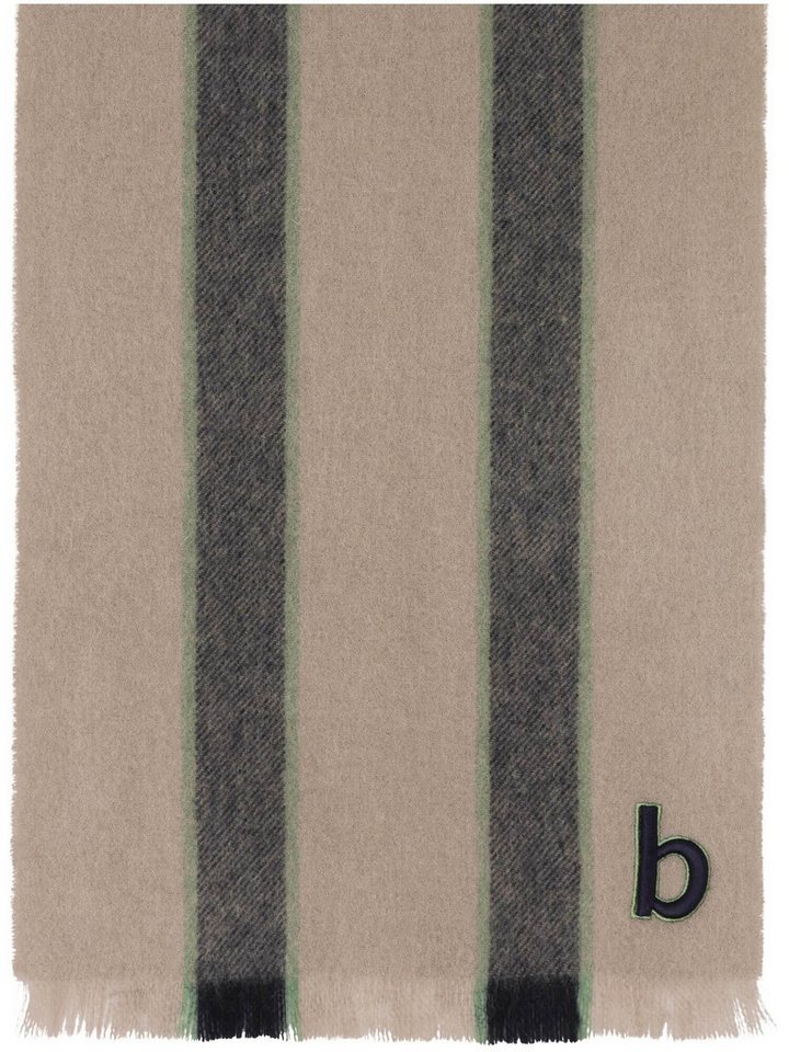 bugatti Modeschal Lässiger Wollschal mit Streifen und bugatti-Patch – Bild 2 von 3