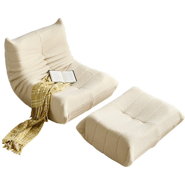 MODFU Sitzsack Sofa,Einzelsofa,Wohnzimmer Sofa (Teddyfleece+Schaumstoff mit hoher Dichte, 2 St., Interne rahmenlose Struktur), Produkt als komprimierte Verpacku