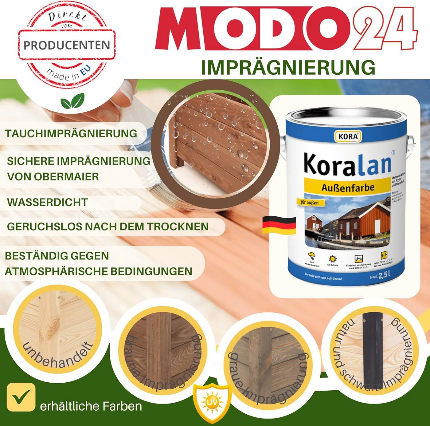 Modo24 Blumenkasten aus Holz, Pflanzkübel, Balkonkasten mit / ohne oder nur Rankgitter, Blumenkübel Holzkiste Garten Terrasse, Imprägniert Wetterfest Outdoor – Bild 2 von 5